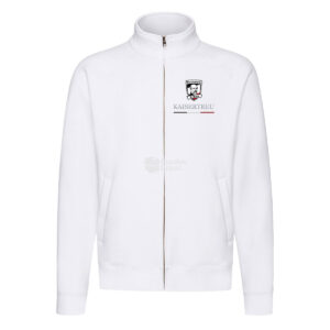 Sweat Jacke "Kaisertreu - Bismarcks Erben", weiß, Motiv Vorderansicht