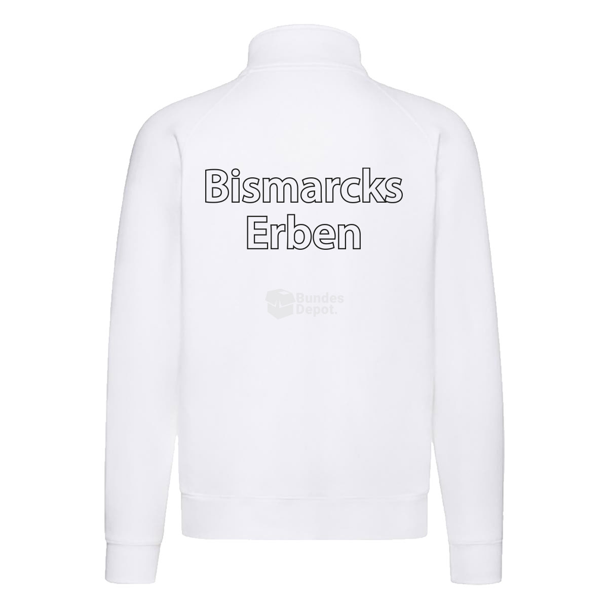 Sweat Jacke "Kaisertreu - Bismarcks Erben" weiß, Rücken